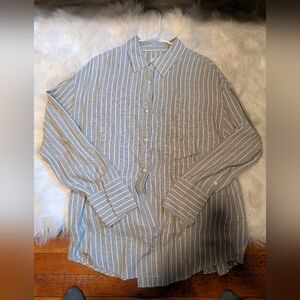 Light Green Open Back Button-Down